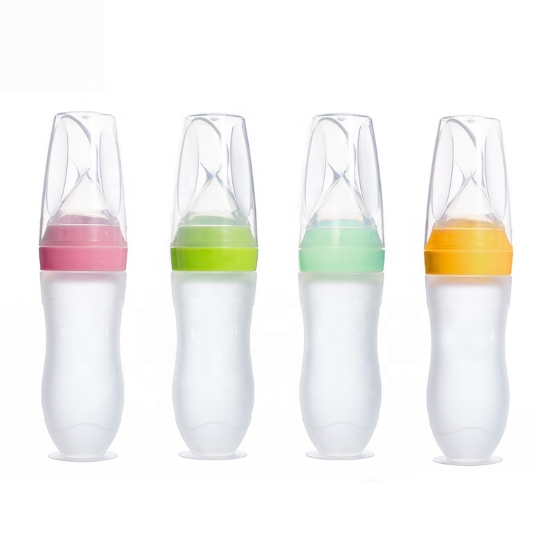 daxin new design new born baby feeding bottles set Rice Paste baby squeeze feeding spoon silicone bottle