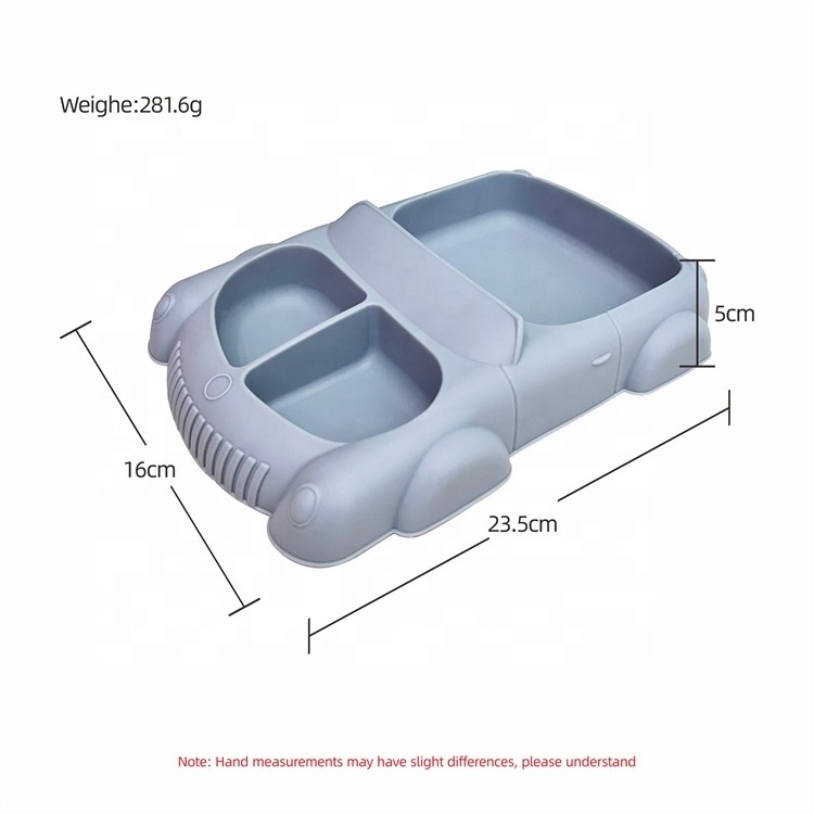 Bpa-free silicone suction plates for food-grade feeding car shaped plates