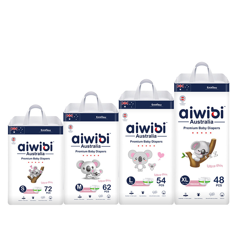 Aiwibi Couche Bebe baby diapers/nappies  Japan SAP Baby Diaper Fitted Breathable Tape Diaper Nappy