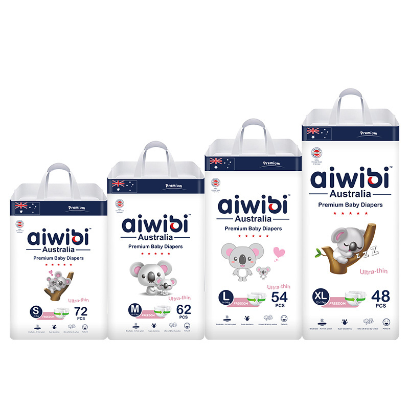 Australian Aiwibi  New Born Disposable Diapers High Quality Super Soft Thin Premium Diapers/Nappies With Tape