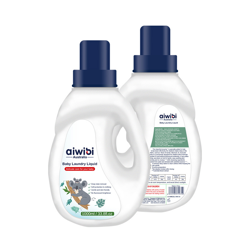 Aiwibi deep mild Washing liquid 1 liter baby clothes Liquid Laundry detergent Without Fluorescent Brightener and Bleach