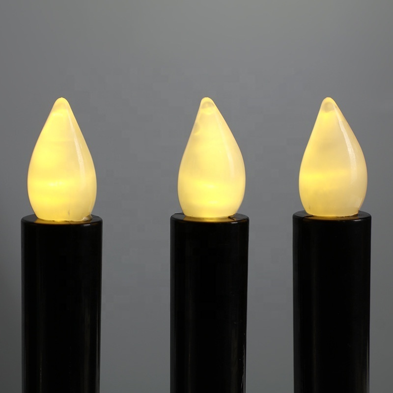 halloween taper candle LED electronic candle light secret room props black LED pillar candle