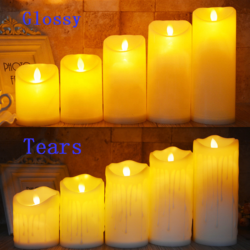 New Models Flameless Flickering Led Candle halloween Christmas Home Decor LED Plastic Pillar Candle