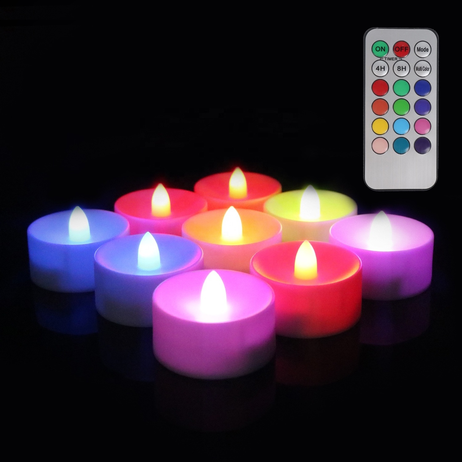 2.2'' Color Changing Realistic Flameless Flickering Electronic LED AAA Battery Tea Lights Candles