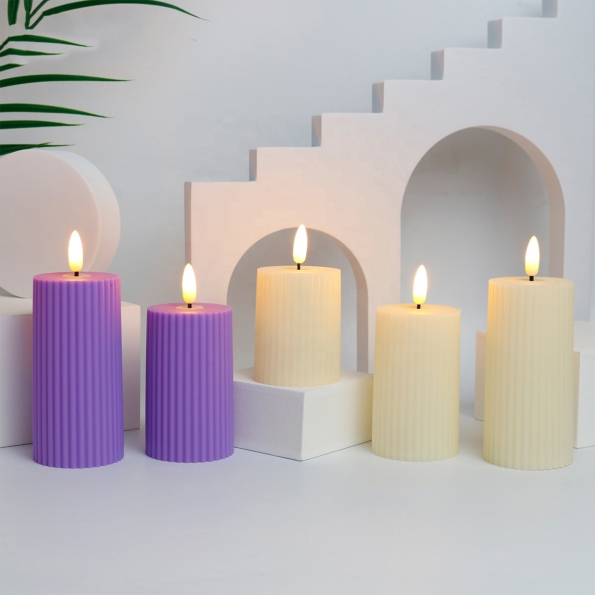 Wholesale Diameter 5cm Plastic Material LED False Pillar Candle Flickering Flameless LED Candle Light