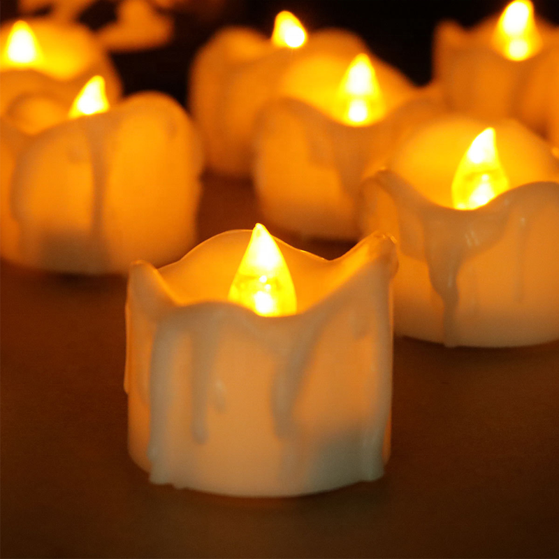 12pcs Led Tears Tea Lights Candles Battery Timing Function Type Candle With Remote Control