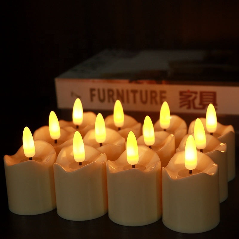 Led Battery Operated Candles White Flameless Candle Bullet Wick Tea Light candle With Remote Control