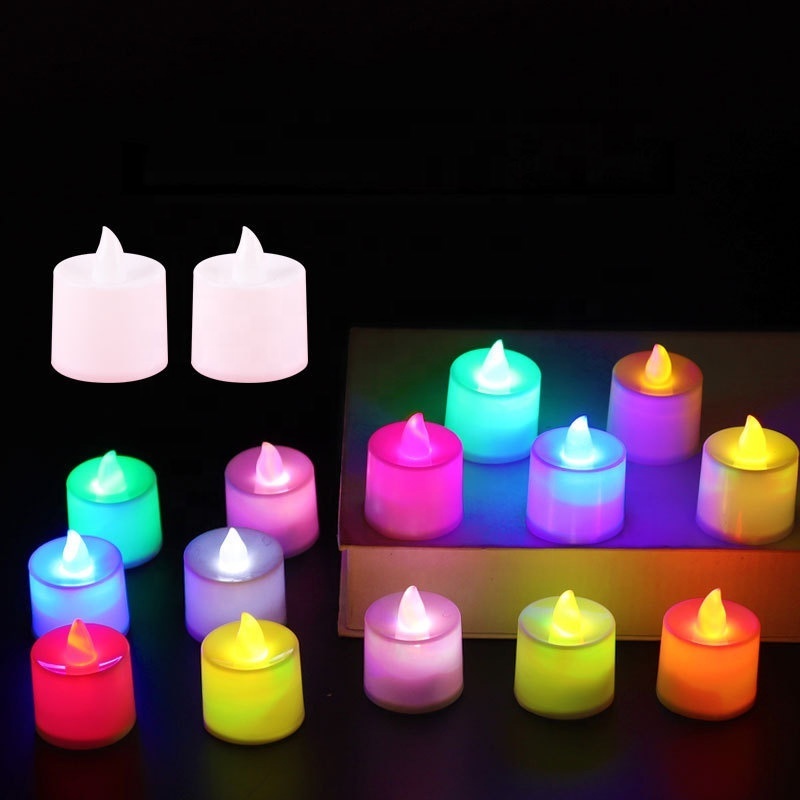 LED Electronic Candle Colorful Romantic Courtship Wedding Bar Simulation Tea Candle Light Wholesale