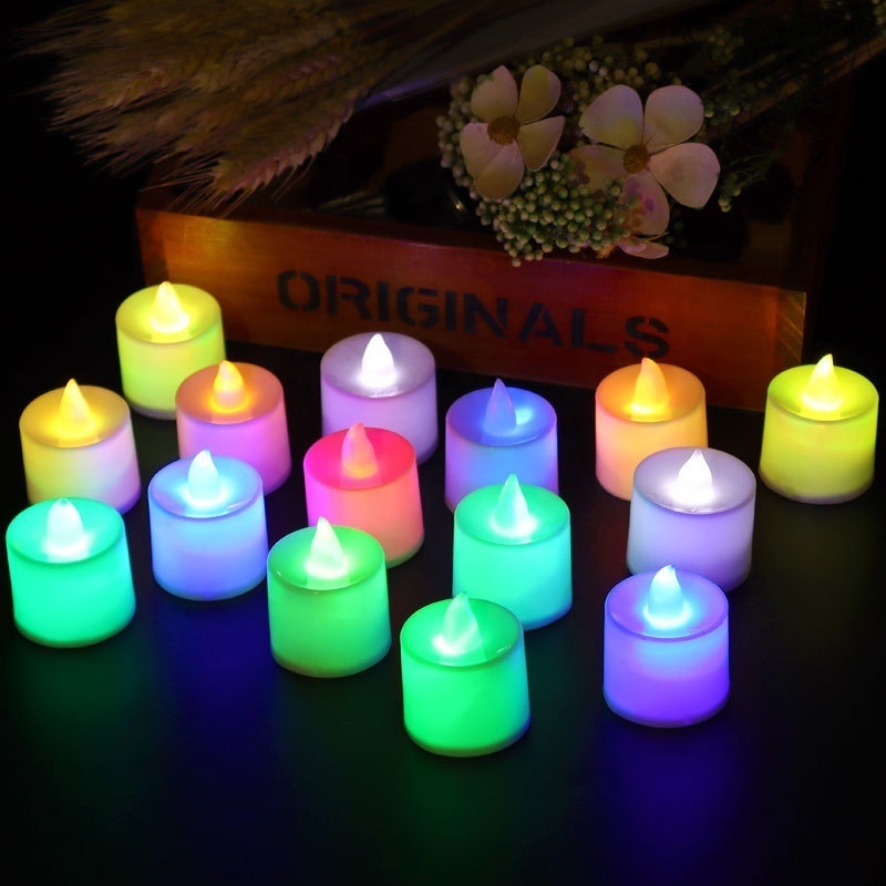 LED Electronic Candle Colorful Romantic Courtship Wedding Bar Simulation Tea Candle Light Wholesale