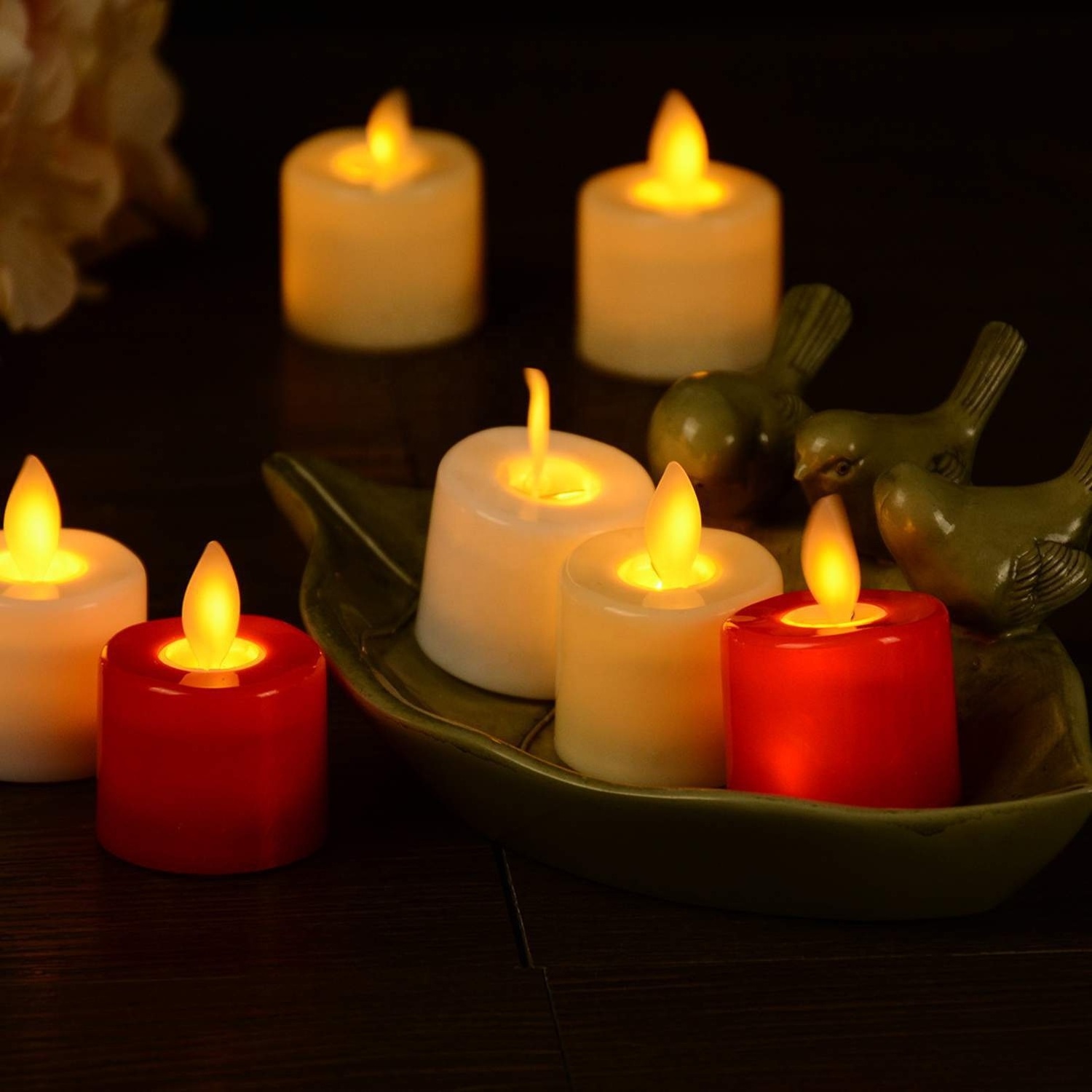 Swing led electronic candle small tea wax romantic birthday decoration atmosphere light guide light