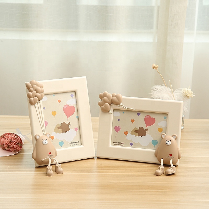 Cute 3D Bear Photo Frame 7 Inch Table Frame Birthday Gift Home Decoration Room Kids Photo Frame