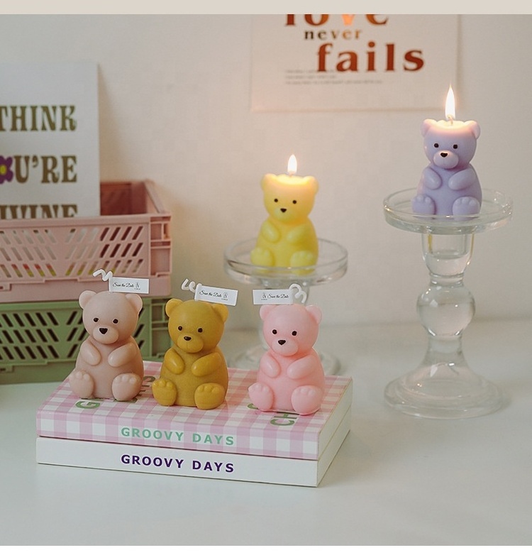 Handmade cartoon bear candle wholesale cute animal scented candle decoration gift