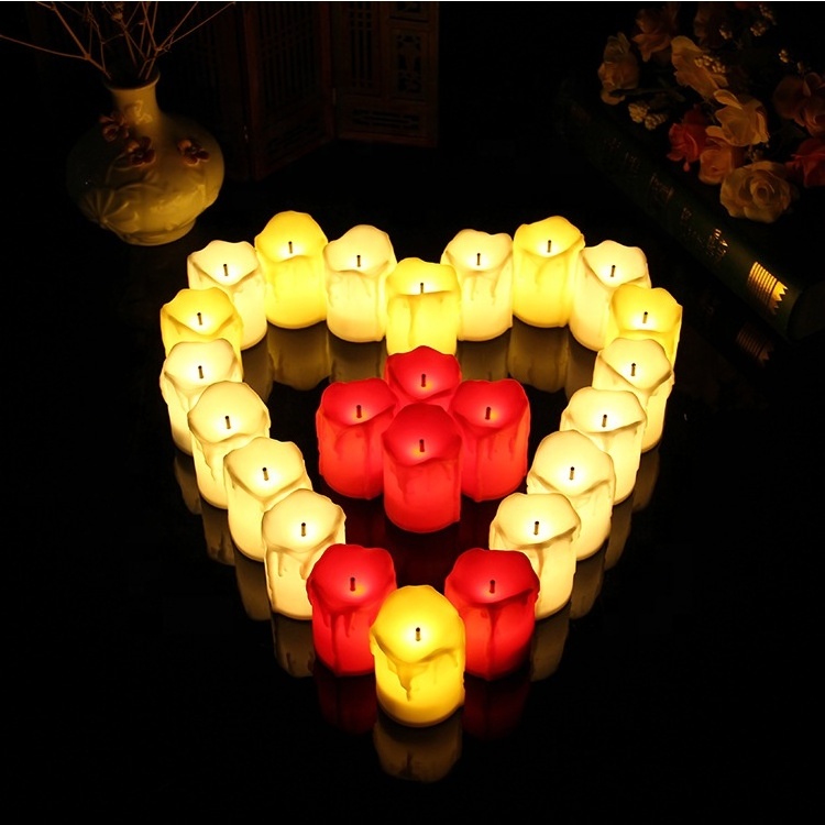 led plastic tear candle black core fiber optic candle birthday wedding decoration simulation candle light