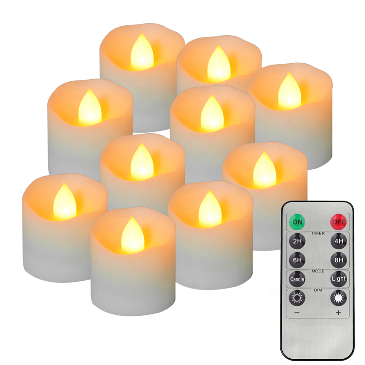 2450 electronic candle 10 key remote control timing waterproof plastic candle light led candle