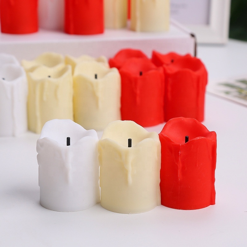 led plastic tear candle black core fiber optic candle birthday wedding decoration simulation candle light