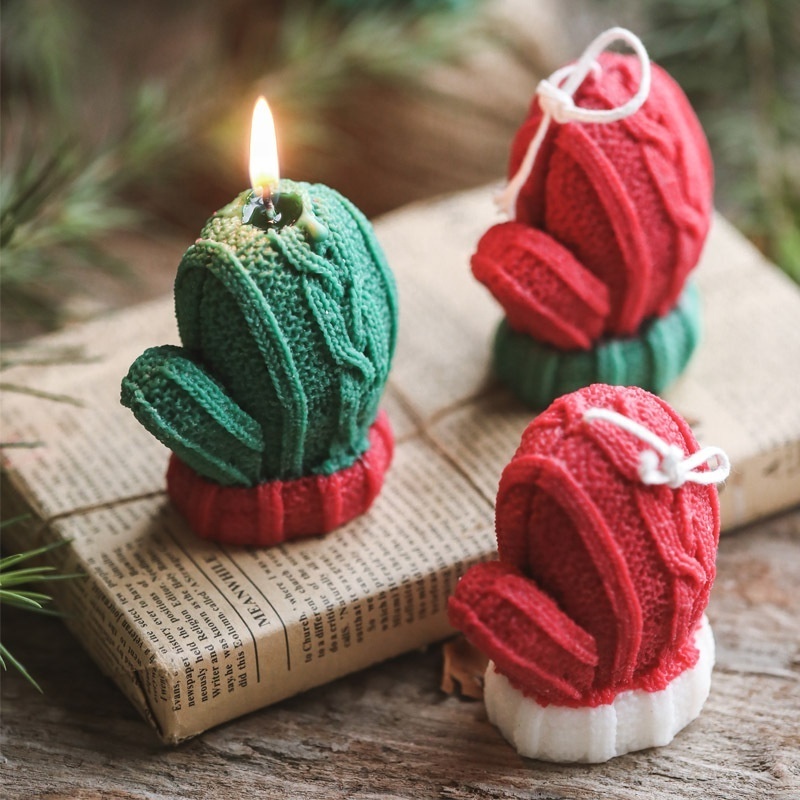 Aromatherapy Christmas Mitten Candle Creative Living Room Indoor scented candle Ornament Christmas