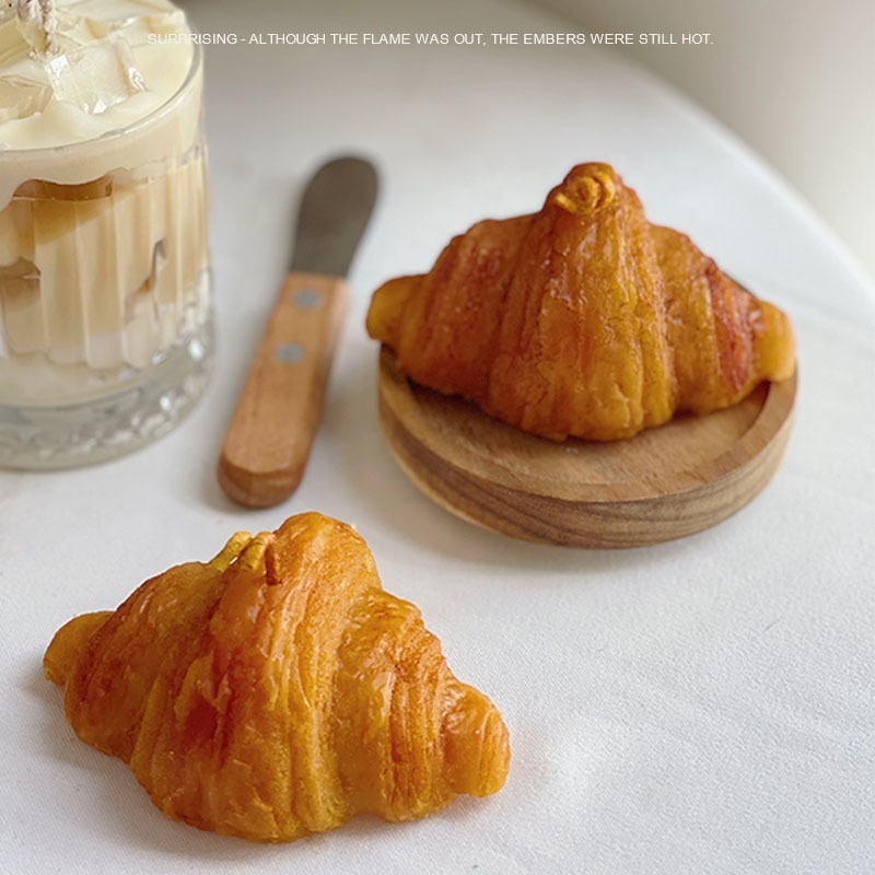 Croissant Bread Dessert Food Soy Wax Aromatherapy Candles Gifts Home Decor Fragrance Scented Candle