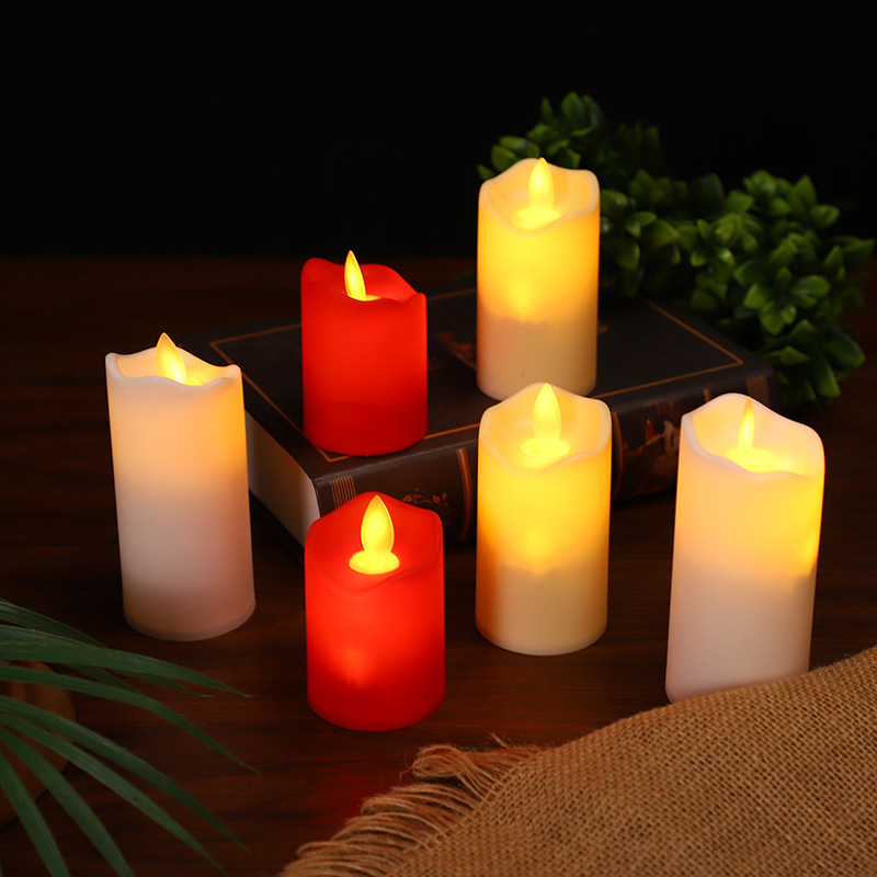 Simulation 3D Real Flame Moving Flickering LED Candles Home Christmas Wedding Party Decoration Plastic Candle