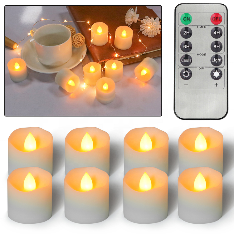 2450 electronic candle 10 key remote control timing waterproof plastic candle light led candle