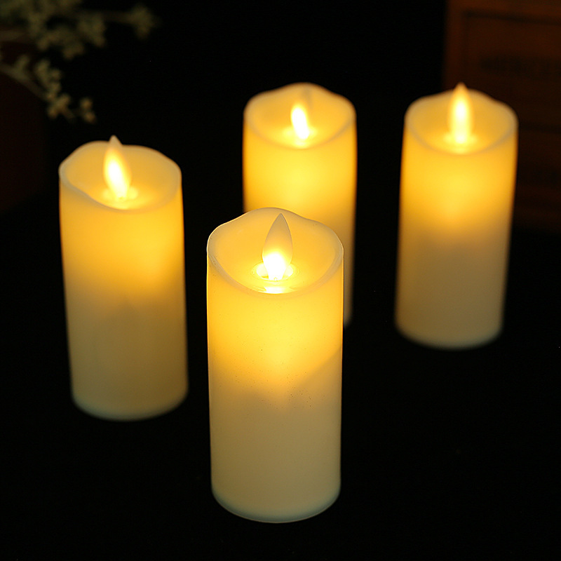 Simulation 3D Real Flame Moving Flickering LED Candles Home Christmas Wedding Party Decoration Plastic Candle