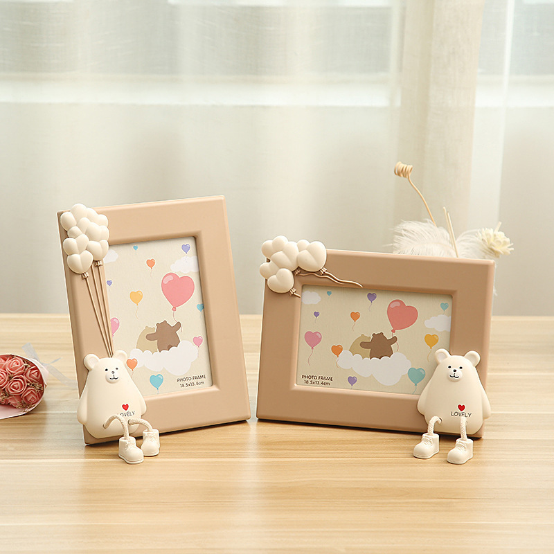 Cute 3D Bear Photo Frame 7 Inch Table Frame Birthday Gift Home Decoration Room Kids Photo Frame