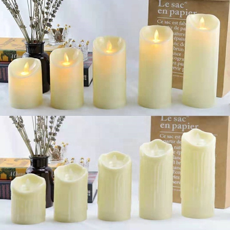 New Models Flameless Flickering Led Candle halloween Christmas Home Decor LED Plastic Pillar Candle