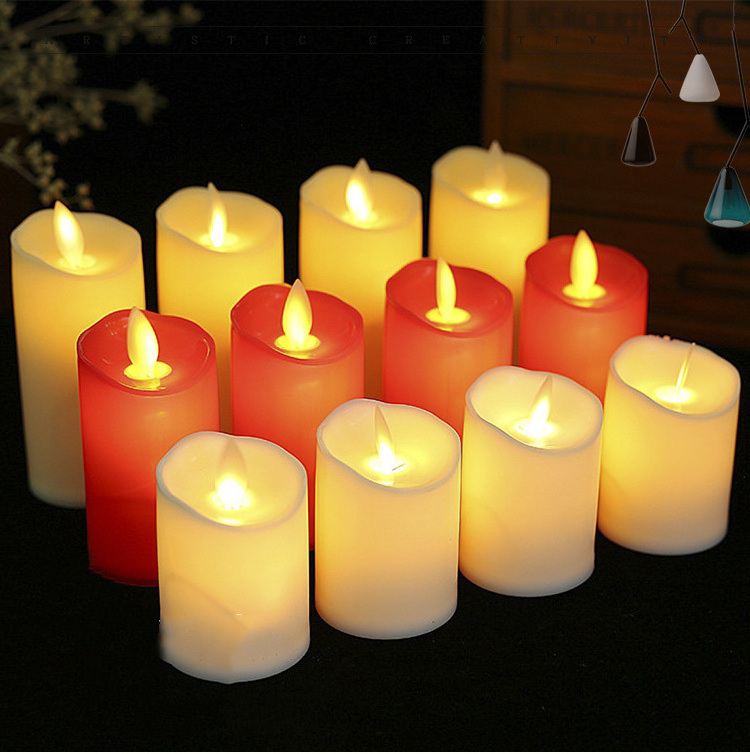 Simulation 3D Real Flame Moving Flickering LED Candles Home Christmas Wedding Party Decoration Plastic Candle