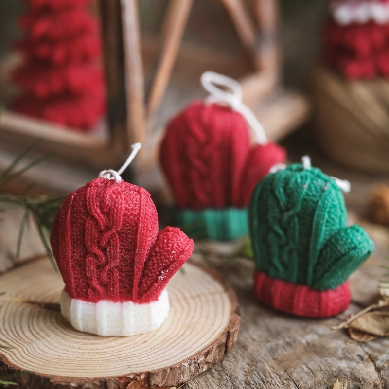 Aromatherapy Christmas Mitten Candle Creative Living Room Indoor scented candle Ornament Christmas