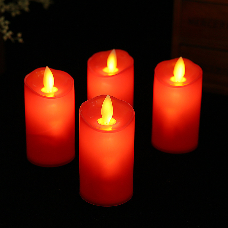 Simulation 3D Real Flame Moving Flickering LED Candles Home Christmas Wedding Party Decoration Plastic Candle