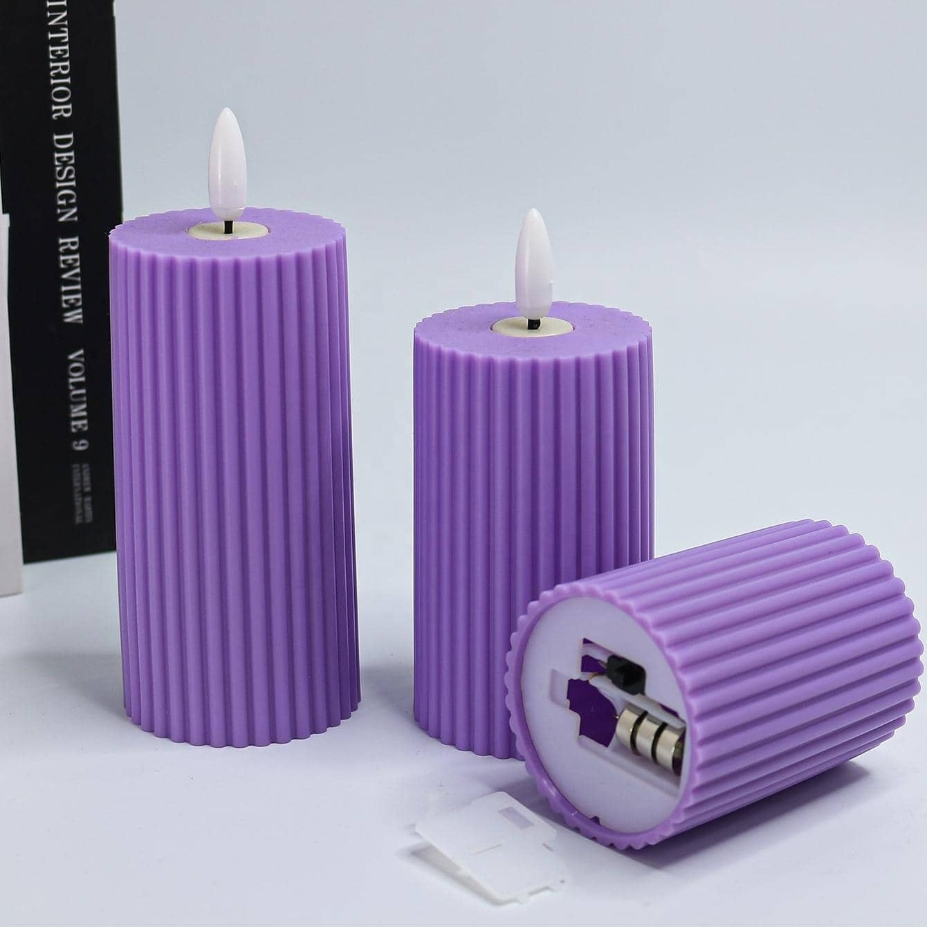 Wholesale Diameter 5cm Plastic Material LED False Pillar Candle Flickering Flameless LED Candle Light