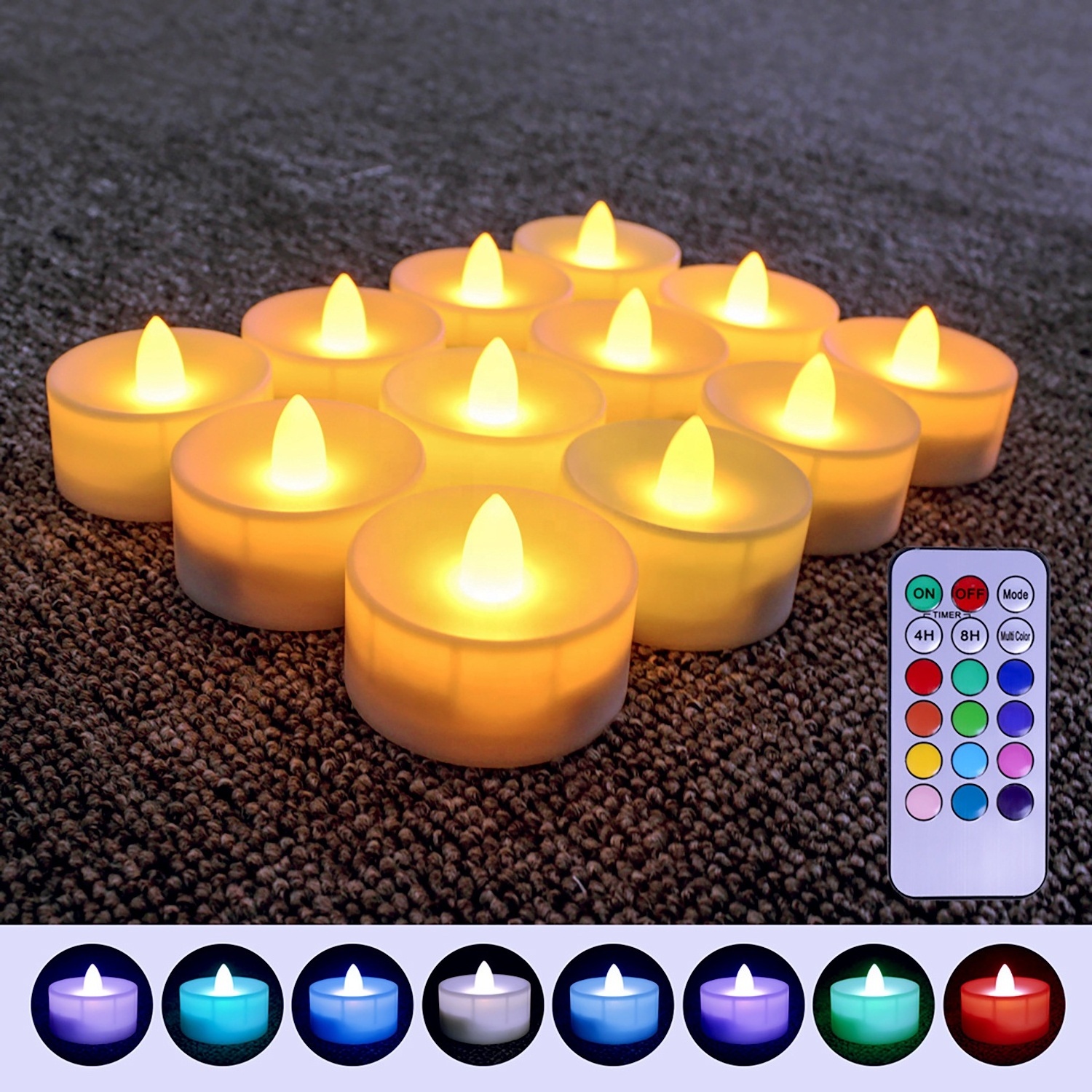 6 Button Timing Remote Control Candle Light AAA Battery Wedding Birthday LED large tea candle