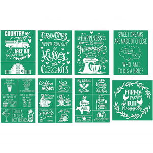 Chalk Stencils Screen Print Transfers Reusable Kitchen Stencils for Chalk Paste Paint on Farmhouse Home Decor