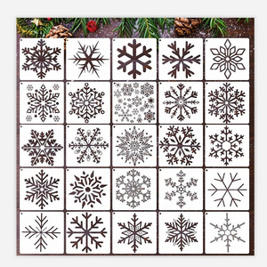 25PCS Christmas Snowflake Stencils for Painting Winter Xmas Snow Stencil Paint Window Template DIY