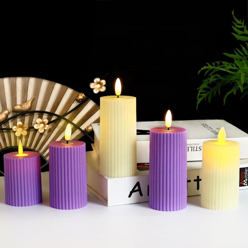 Wholesale Diameter 5cm Plastic Material LED False Pillar Candle Flickering Flameless LED Candle Light