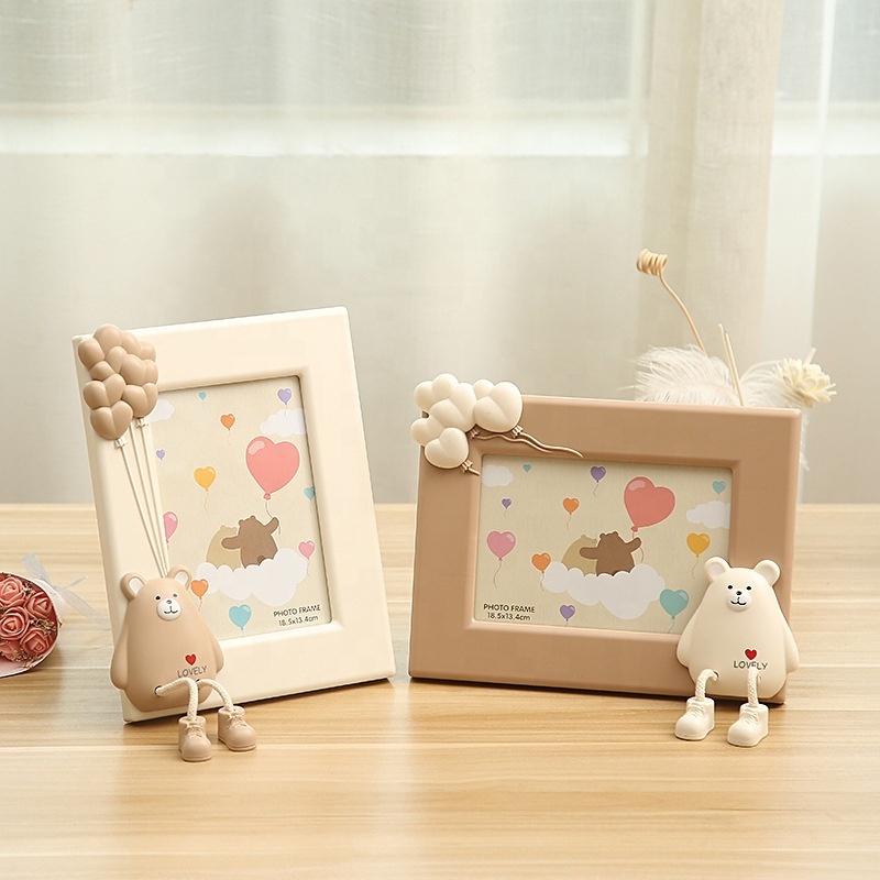 Cute 3D Bear Photo Frame 7 Inch Table Frame Birthday Gift Home Decoration Room Kids Photo Frame