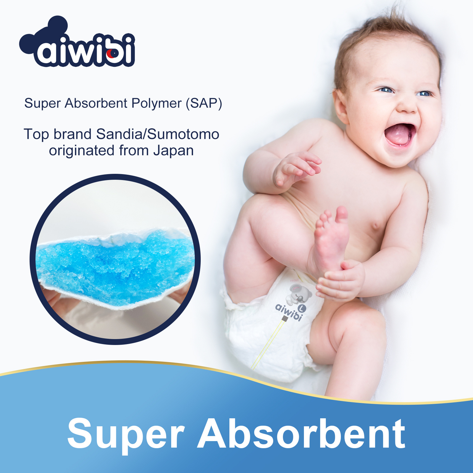 Aiwibi Free Sample A Grade Soft Couches Culotte Bebe Japan Senior SAP Premium Nappy Wholesale Cheap Breathable Baby Diaper