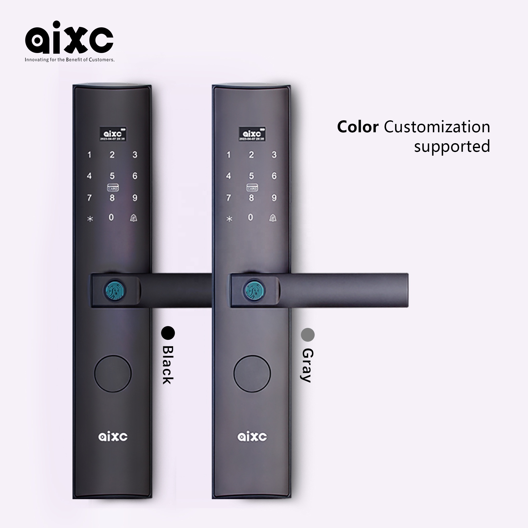 AIXC Smart Lock Door tuya ttlock app home Intelligent Door Lock Aluminium Biometric Fingerprint scanner aluminum sliding lock