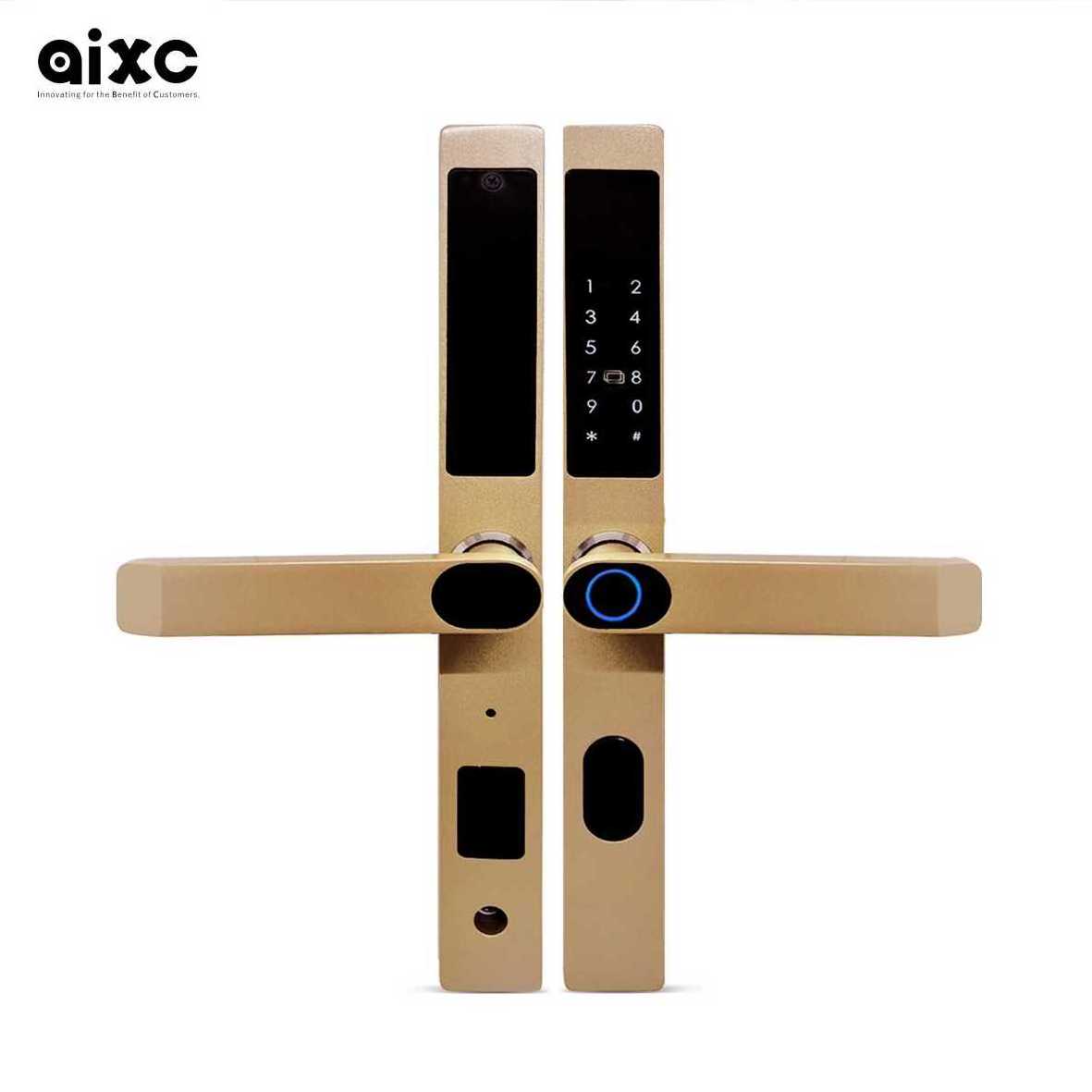 Aluminum lock Smart door lock Fingerprint Keyless Biometric tuya tt app Spanish Arabic multilingual RFID door lock Residential