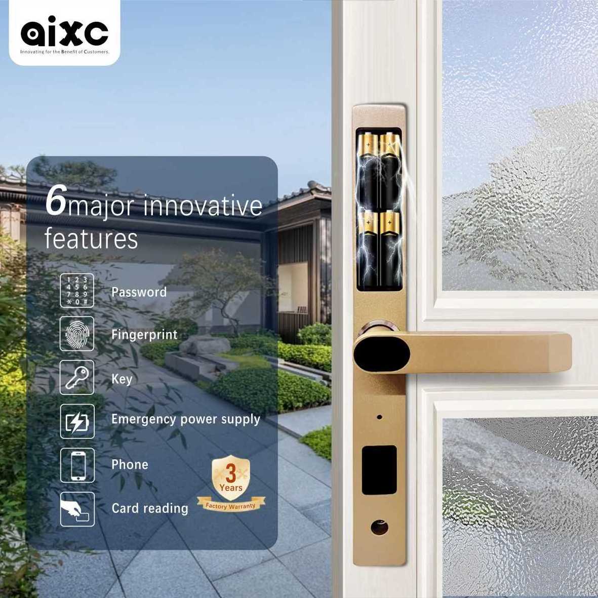 Aluminum lock Smart door lock Fingerprint Keyless Biometric tuya tt app Spanish Arabic multilingual RFID door lock Residential