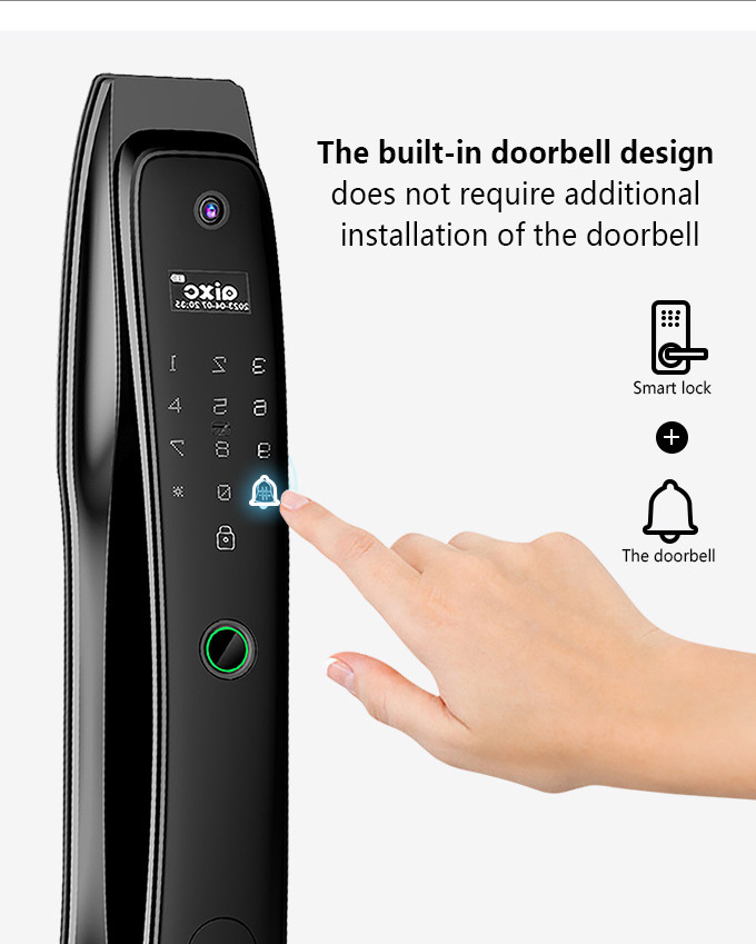 AIXC keyless 3D face recognition smart lock full automatic lock OEM camera rfid card smart locks keyless waterfoot digital