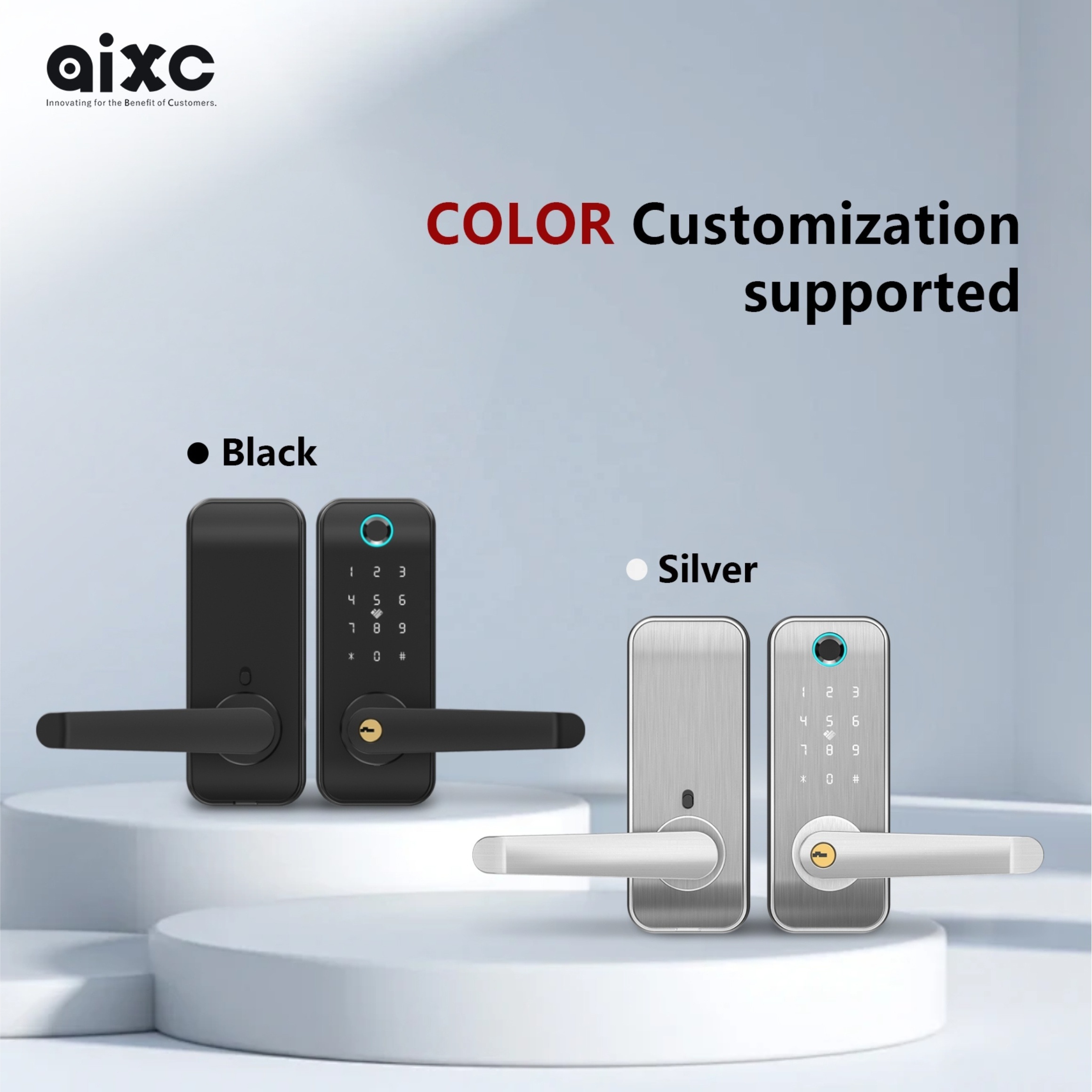 AIXC factory Deadlock electric digital fingerprint smart door lock tuya smart door lock with recognition outdoor smart lock