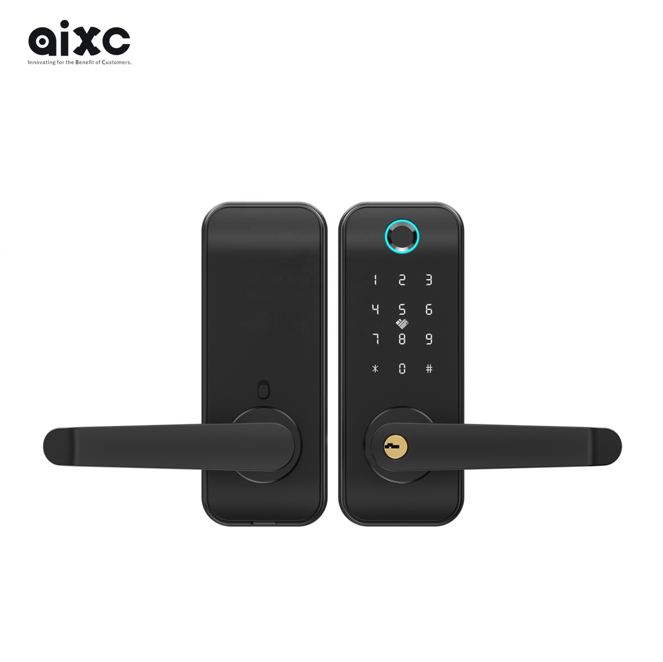 AIXC factory Deadlock electric digital fingerprint smart door lock tuya smart door lock with recognition outdoor smart lock