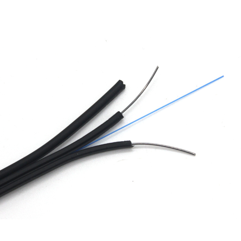 Outdoor Fiber Cable SM Single Mode 1 2 3 4 6 8 12 core  Fiber optic cable  Steel Wire Messenger FTTH Drop Cable