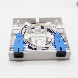 86 Type box FTTH SC/UPC  SC/APC connector   2 Port Fiber Optic Cable Termination Box with pigtail