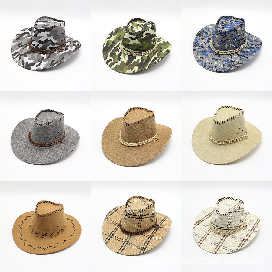 Custom Wholesale Summer Raffia Best Selling Women Men Straw Grass Crochet Hat Lightweight Wester Cowboy Straw Hats