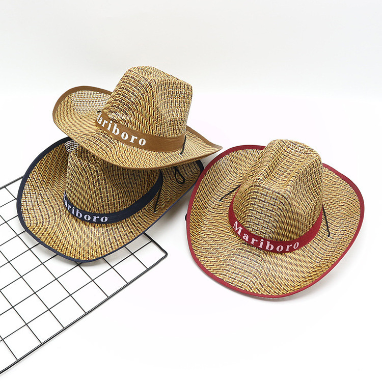 Custom Wholesale Summer Raffia Best Selling Women Men Straw Grass Crochet Hat Lightweight Wester Cowboy Straw Hats