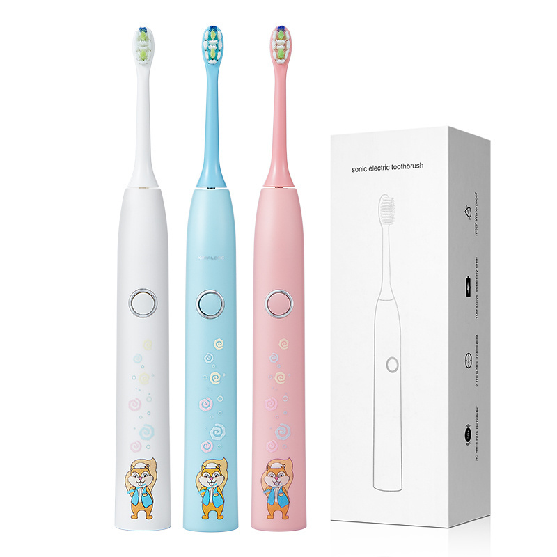 OEM Mini Kids cartoon rechargeable  Vibrating Automatic Soft Bristle Cute Baby Children Sonic Electric Toothbrush