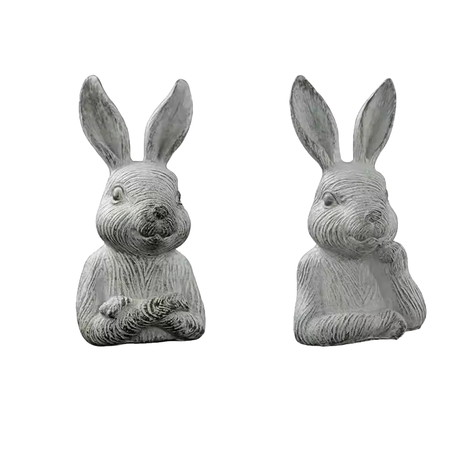 Rural wood simulation rabbit decoration wood grain half body rabbit sculpture decoration home decoration housewarming gifts