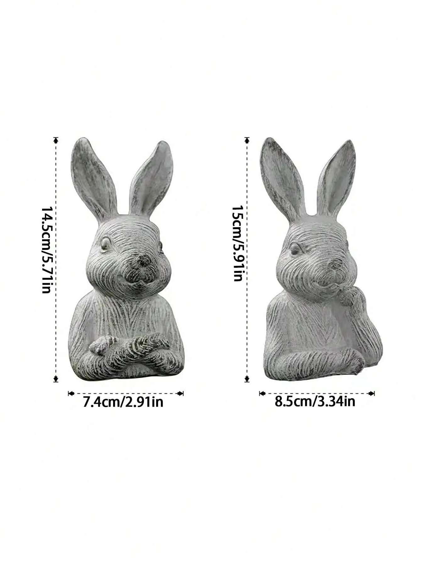 Rural wood simulation rabbit decoration wood grain half body rabbit sculpture decoration home decoration housewarming gifts