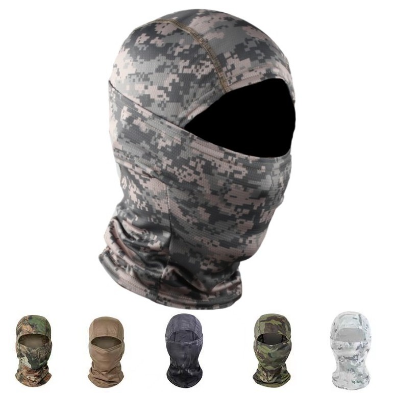 1 2 3 Hole Winter Summer Camouflage Knitted Mask Outdoor Sports Full Face Cover Ski Mask Warm Knit Balaclava For Adult